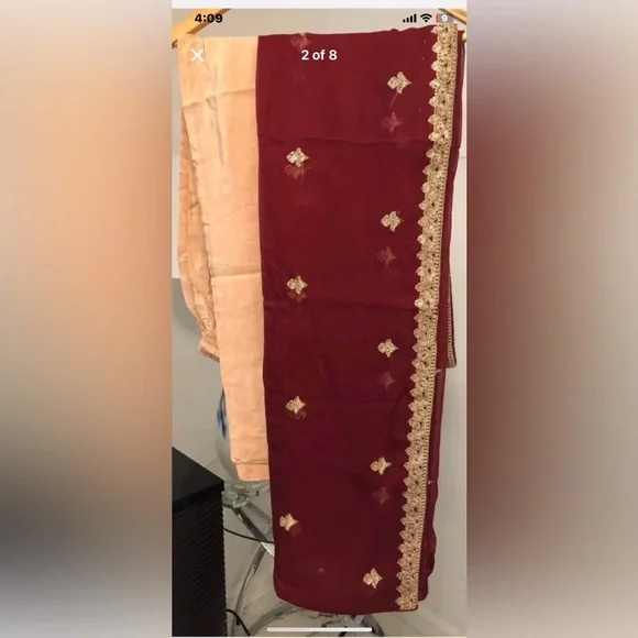 Three pieces Embroidered Maxi shalwar and dupatta dress size medium. - Picture 3 of 7